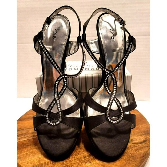 Formal Heels Apt. 9 Black with Rhinestones - Size 10 - Picture 1 of 8
